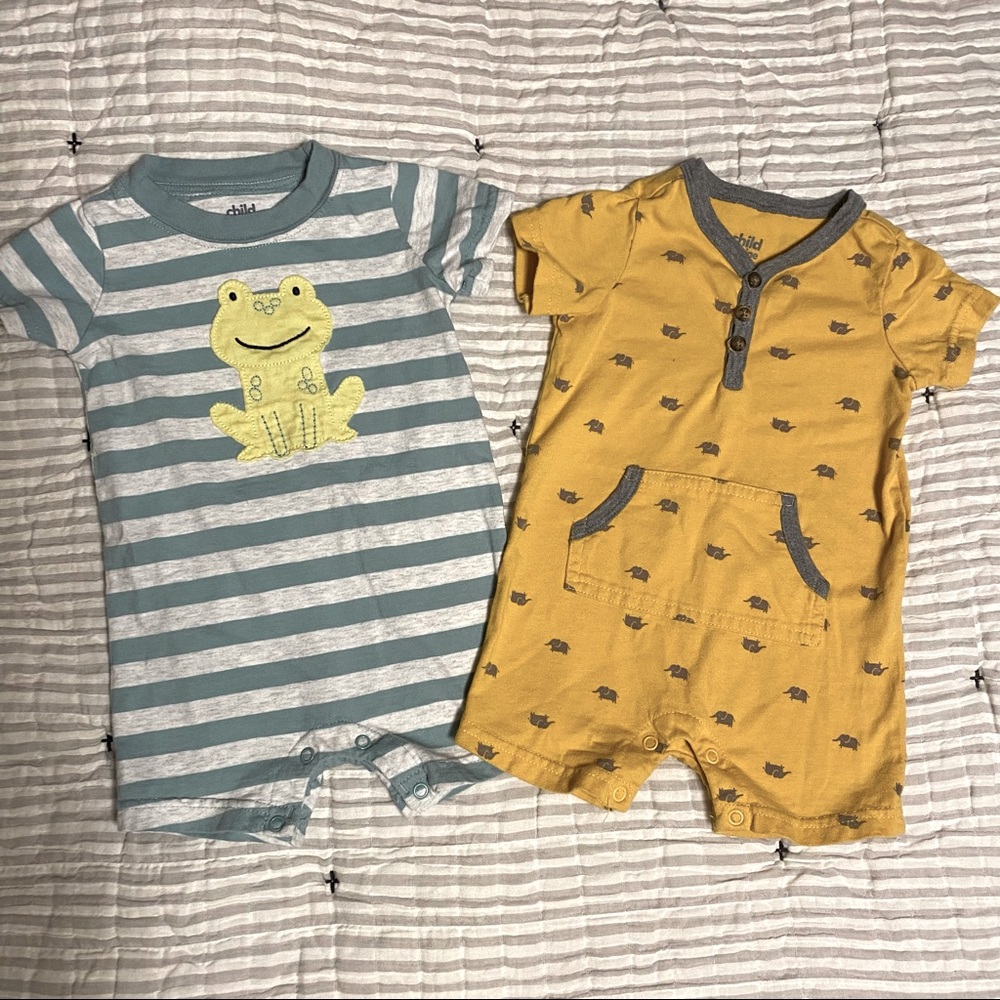 Carter’s Frog Elephant Shortie Romper Set